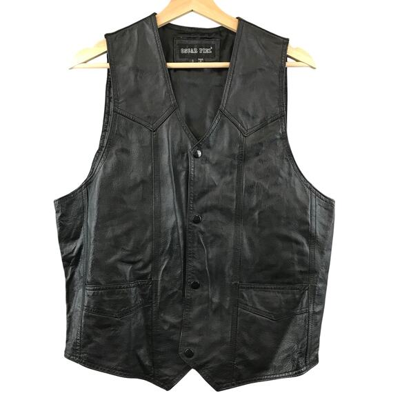 Vintage Leather Motorcycle Vest Mens Eagle USA Flag Patch Logo Small - Picture 2 of 10